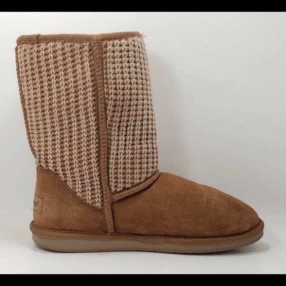 Minnetonka Forsyth Chestnut Suede/Sheepskin/Knit Boots - Picture 2 of 7